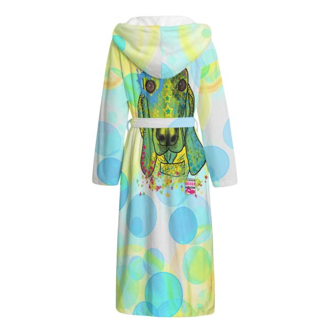 Preview: Bunter Bademantel Paolo aus Flanell – flauschig & farbenfroh, Größen S–2XL